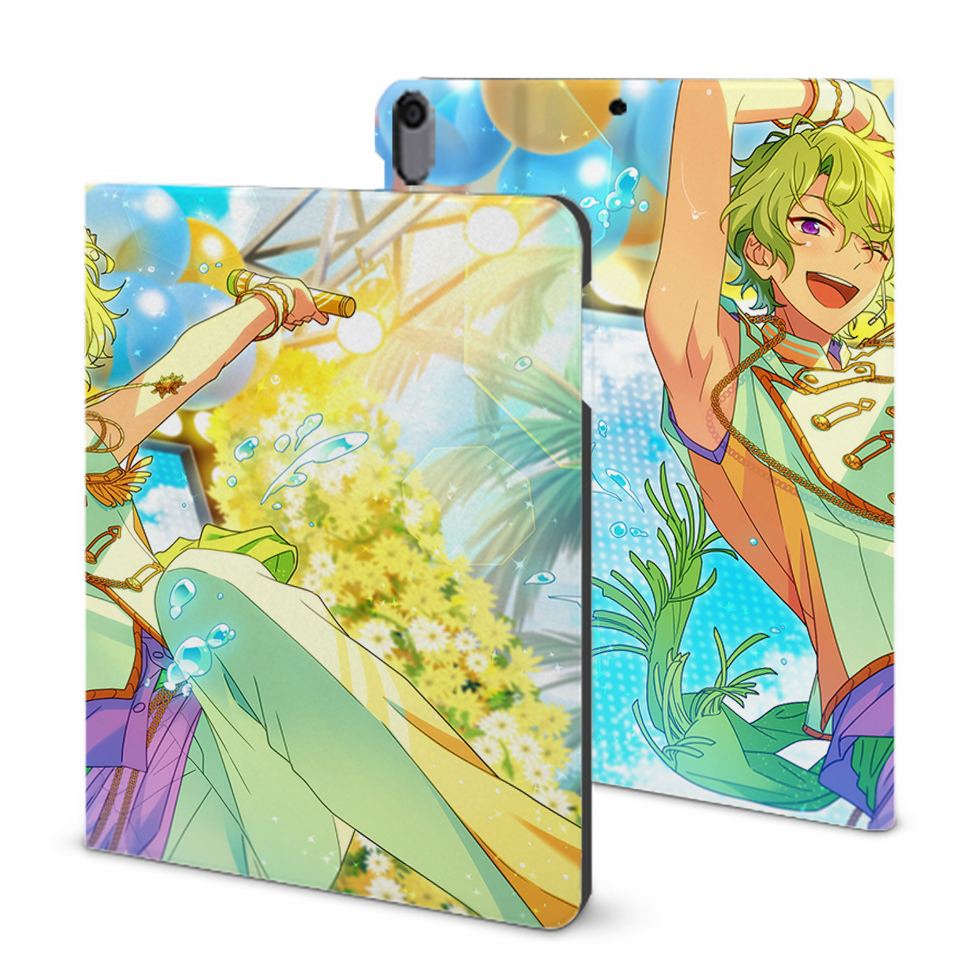 （画像用） あんさんぶるスターズ! Ensemble Stars IPad ケース ブック型 PUレザー TPU 耐衝撃 軽量 薄型 ペン収納なし 全面保護 IPad 各モデル対応